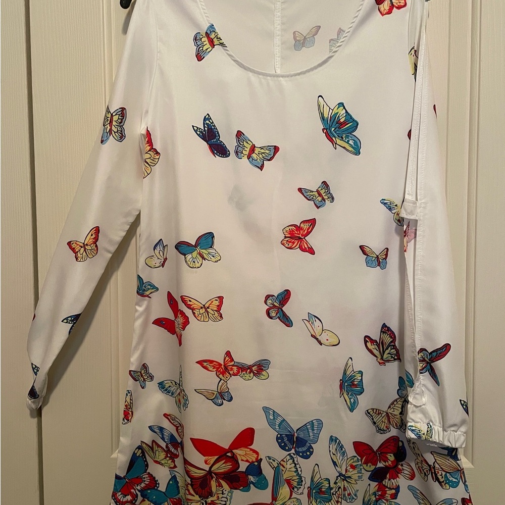 Colorful Butterfly Print Blouse